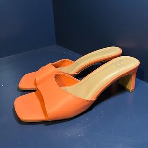 A New Day bright orange 90s heeled sandals - W9